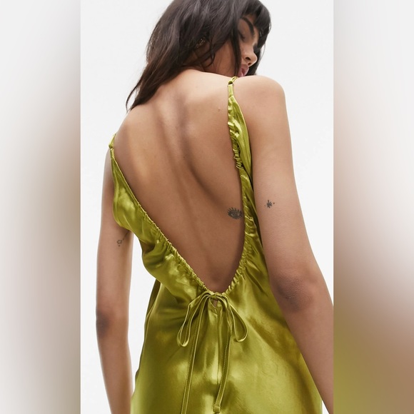 Topshop Satin Maxi  in Light Green size 14 NEVER WORN/NEW ✨ - Picture 6 of 16